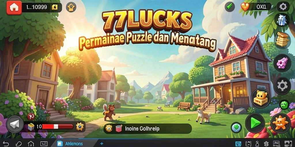 Tampilan seru gameplay Puzzle di 77LUCKS