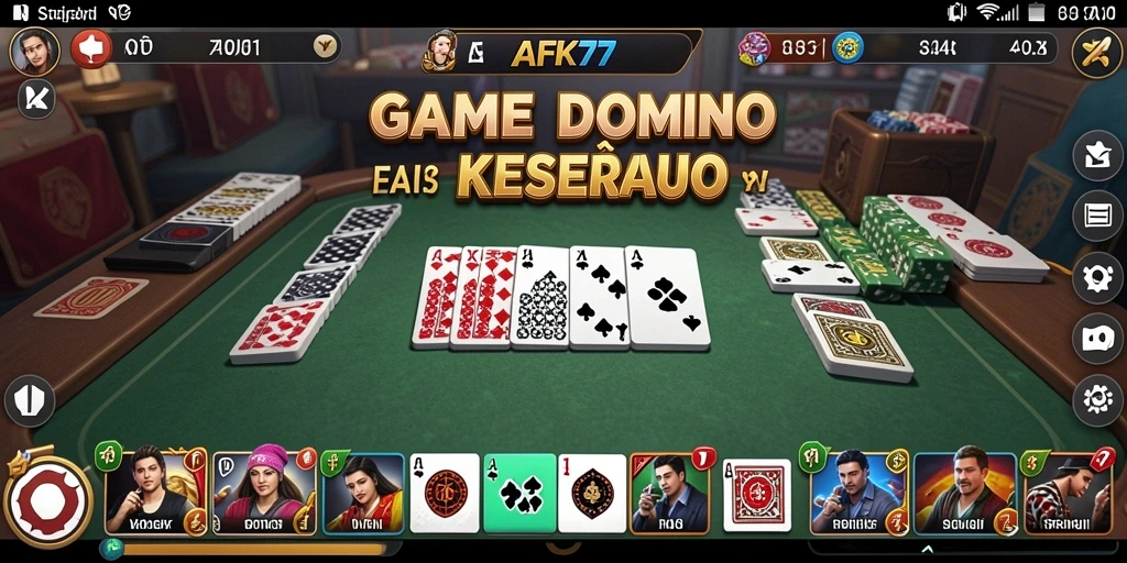 Gameplay seru di AFK77 dengan teman-teman dalam permainan Domino.