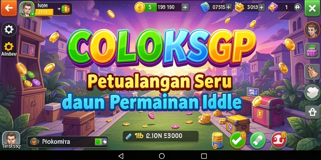 Tampilan gameplay COLOKSGP yang menampilkan kemajuan karakter dalam mode Idle.