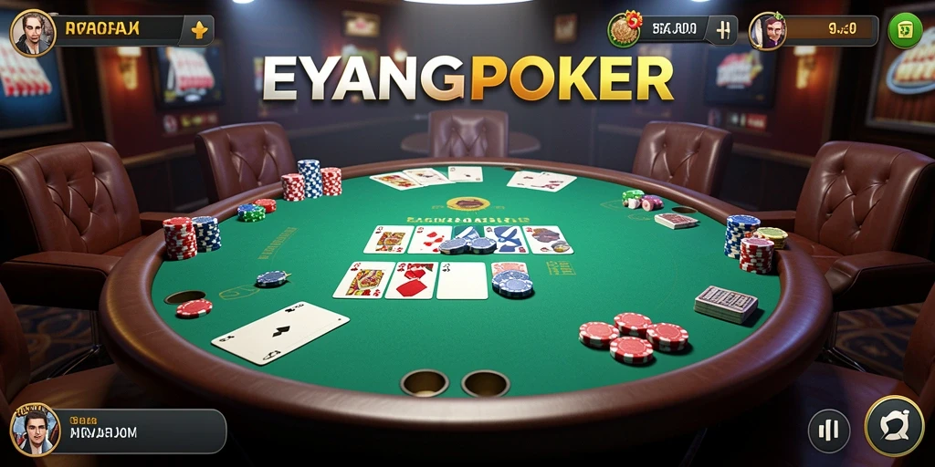 Tangkapan layar utama EYANGPOKER menampilkan gameplay seru dan santai.