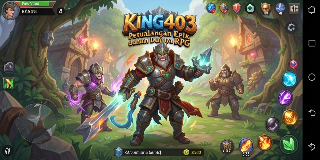 Screenshot gameplay KING403 menunjukkan petualangan RPG yang menakjubkan.