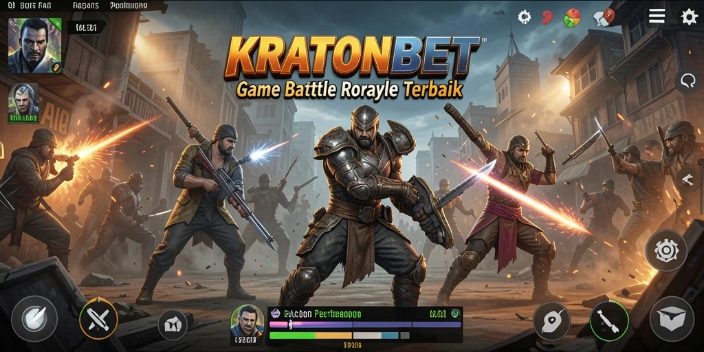 Tampilan gameplay KRATONBET yang seru di medan perang Battle Royale.