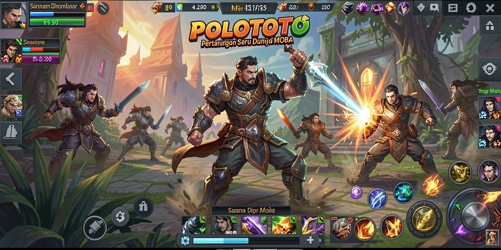 Tampilan permainan seru dan dinamis dalam POLOTOTO.