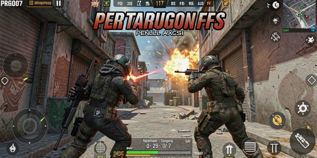 Tampilan gameplay seru dalam PRG007 dengan aksi tembak-menembak.