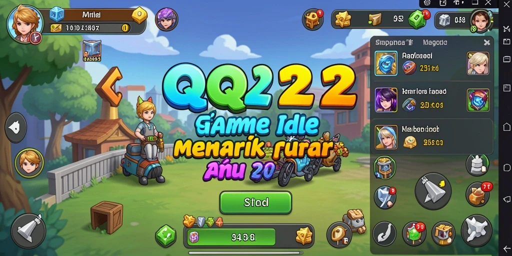 Tampilan gameplay <strong>QQ222</strong> yang menampilkan aktivitas idle yang menghibur.