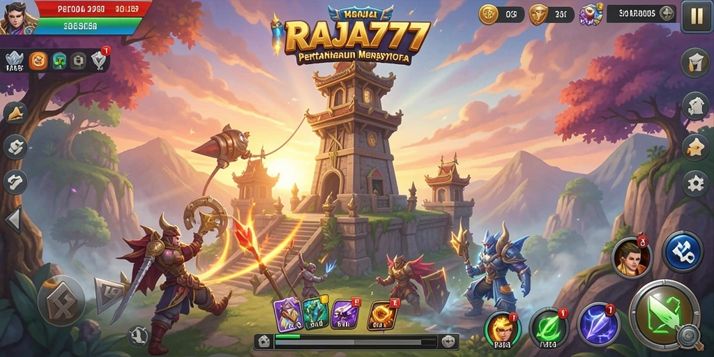 Screenshot RAJA777 menampilkan aksi seru dalam permainan Tower Defense.