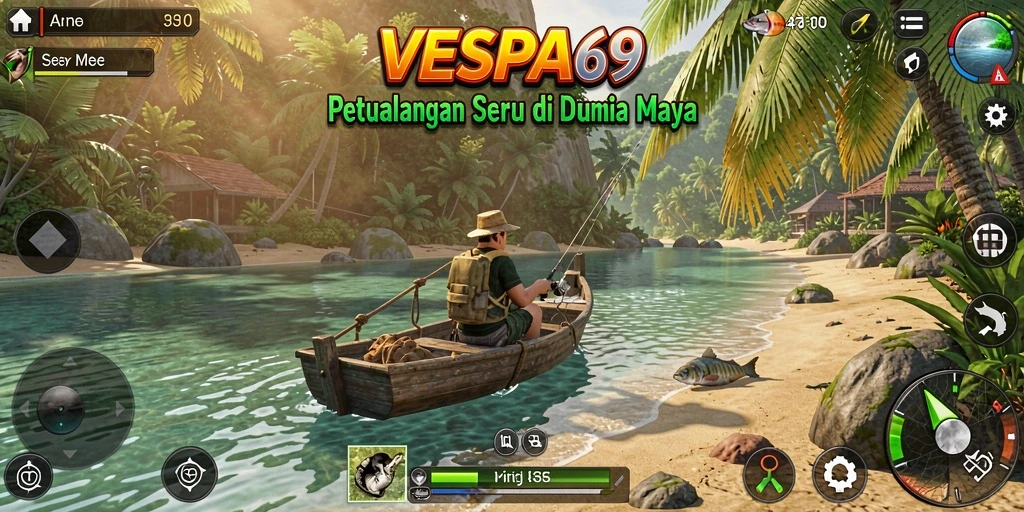 Tangkapan ikan yang menakjubkan di VESPA69 dengan latar belakang yang indah.