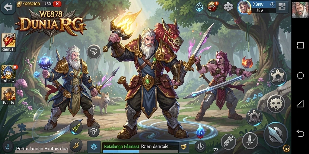 Tangkapan layar WE878 menunjukkan aksi seru dalam gameplay RPG.