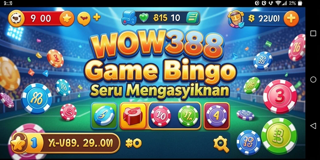Screenshot WOW388 menampilkan gameplay Bingo yang seru dan interaktif.