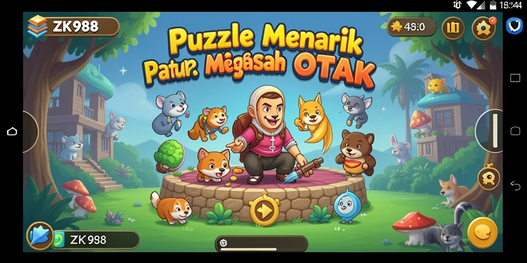 Tampilan gameplay ZK988 dengan berbagai teka-teki menantang.