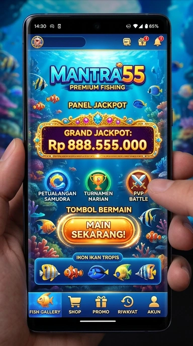 Tampilan antarmuka utama aplikasi mantra55.